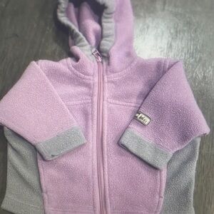 Purple and Gray Hooded Fleece Jacket